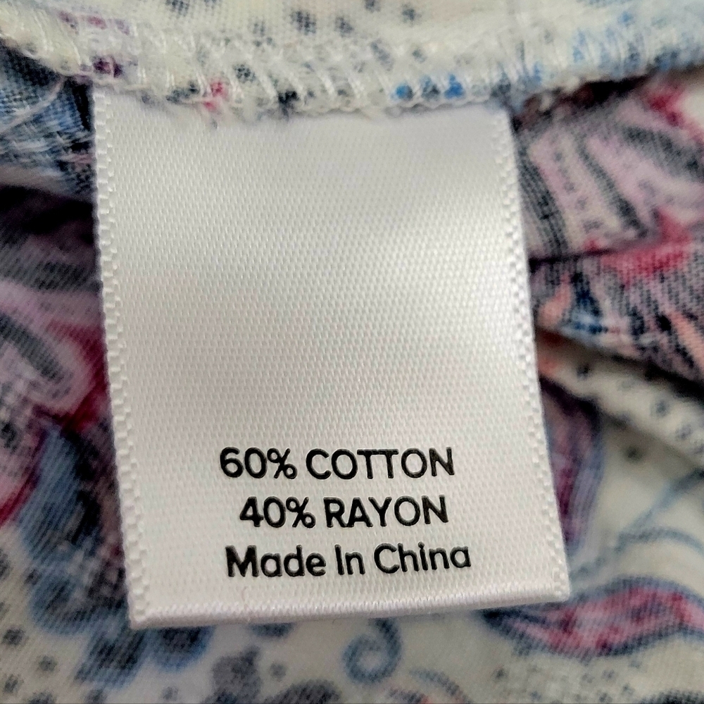 Evereve Purple, Blue & White Floral Print Pintuck Blouse | Size Medium - Picture 4 of 5